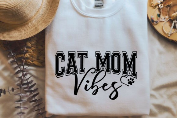 Cat Mom Vibes SVG: A Versatile Graphic Design Asset for T-Shirt Designs