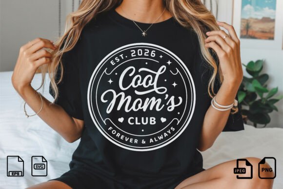 Cool Mom’s Club SVG Design: A Polished Graphic for T-Shirt and Editorial Use
