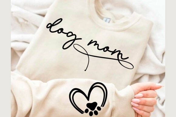 Dog Mom Sleeve SVG PNG, Dog Paws SVG PNG: A Heartfelt Embroidery Design Set