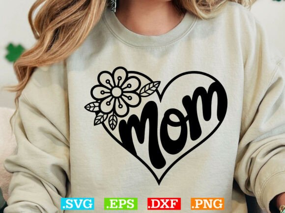 Floral Mom Heart SVG for Mother’s Day: A Graphic Design Asset That Elevates T-Shirt Designs and Web Content