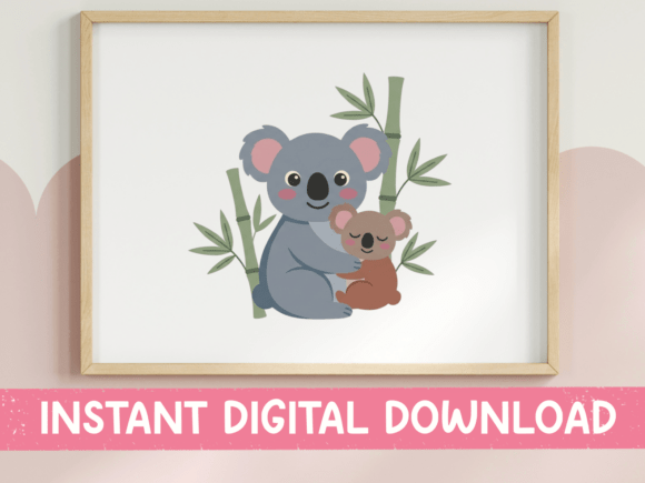 Kawaii Koala Mom Baby SVG: A Versatile Graphic for T-Shirt Designs and Merch