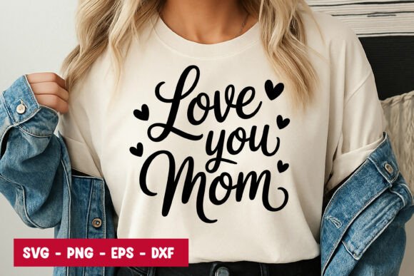Love You Mom Typography SVG PNG: A Practical Graphic Design Asset for Creative Sellers