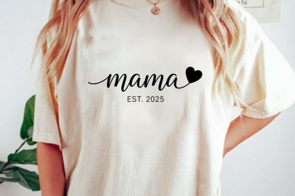 Mama Est 2025 Sleeve SVG Mom Life PNG: A Graphic Design Asset for T-Shirt Designs and Content Publishing
