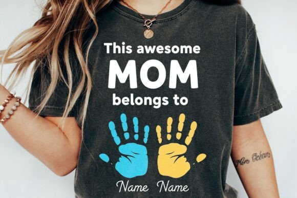 Mothers Day Svg Mom Life Custom Kids_177 for T-Shirt Designs and Graphics