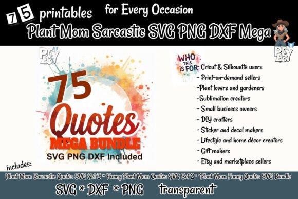 Plant Mom Sarcastic SVG PNG DXF Mega: A Graphics Powerhouse for T-Shirt Designs