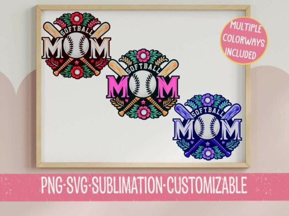 Softball Mom Floral SVG PNG: A Versatile Graphic Design Asset for T-Shirt Designs