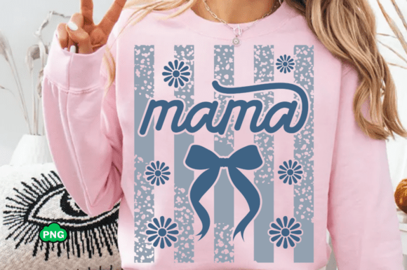Striped Mama Coquette Bow SVG, Mom Png – A Solid Graphic for T-Shirt Designs