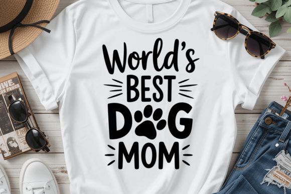 Worlds Best Dog Mom PNG SVG: A Playful Graphic Design Asset for T-Shirt Designs